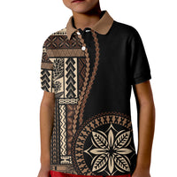 Samoa Siapo Motif Kid Polo Shirt Classic Style - Black Ver02 - Wonder Print Shop
