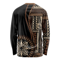 Samoa Siapo Motif Long Sleeve Shirt Classic Style - Black Ver02 - Wonder Print Shop