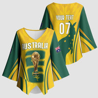 Australia Socceroos Custom Kimono Sleeve Blouse 2026 Forever Golden - Wonder Print Shop