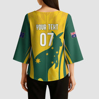Australia Socceroos Custom Kimono Sleeve Blouse 2026 Forever Golden - Wonder Print Shop