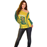 Australia Socceroos Custom Off Shoulder Sweater 2026 Forever Golden - Wonder Print Shop