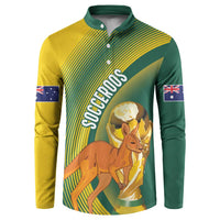Australia Socceroos WC2026 Custom Button Sweatshirt Golden Champions - Wonder Print Shop