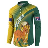 Australia Socceroos WC2026 Custom Button Sweatshirt Golden Champions - Wonder Print Shop
