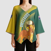 Australia Socceroos WC2026 Custom Kimono Sleeve Blouse Golden Champions - Wonder Print Shop