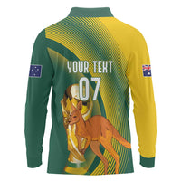 Australia Socceroos WC2026 Custom Long Sleeve Polo Shirt Golden Champions - Wonder Print Shop