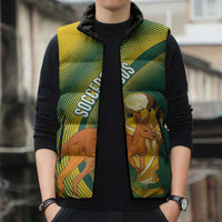 Australia Socceroos WC2026 Custom Sleeveless Puffer Jacket Golden Champions - Wonder Print Shop
