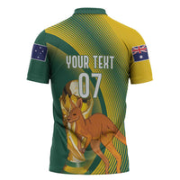 Australia Socceroos WC2026 Custom Zipper Polo Shirt Golden Champions - Wonder Print Shop