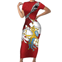 Poland-Lithuania Folk Patterns Family Matching Short Sleeve Bodycon Dress and Hawaiian Shirt