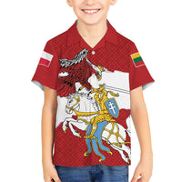 Poland-Lithuania Folk Patterns Family Matching Short Sleeve Bodycon Dress and Hawaiian Shirt