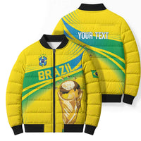 Brazil WC2026 Personalized Bomber Puffer Jacket Pentacampeón Canaries