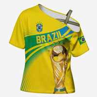 Brazil WC2026 Personalized Cross Shoulder Shirt Pentacampeón Canaries
