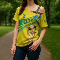 Brazil WC2026 Personalized Cross Shoulder Shirt Pentacampeón Canaries