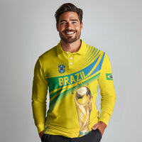Brazil WC2026 Personalized Long Sleeve Polo Shirt Pentacampeón Canaries