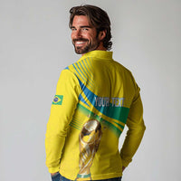 Brazil WC2026 Personalized Long Sleeve Polo Shirt Pentacampeón Canaries