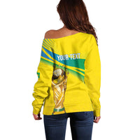 Brazil WC2026 Personalized Off Shoulder Sweater Pentacampeón Canaries