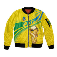 Brazil WC2026 Personalized Sleeve Zip Bomber Jacket Pentacampeón Canaries
