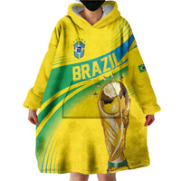 Brazil WC2026 Personalized Wearable Blanket Hoodie Pentacampeón Canaries