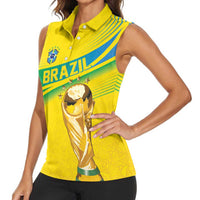 Brazil WC2026 Personalized Women Sleeveless Polo Shirt Pentacampeón Canaries