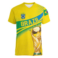Brazil WC2026 Personalized Women V-Neck T-Shirt Pentacampeón Canaries