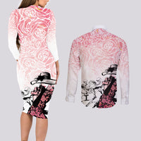 Kentucky Horse Racing Couples Matching Long Sleeve Bodycon Dress and Long Sleeve Button Shirt Derby Girls Pink Out LT7 - Wonder Print Shop