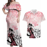 Kentucky Horse Racing Couples Matching Off Shoulder Maxi Dress and Hawaiian Shirt Derby Girls Pink Out LT7 - Wonder Print Shop