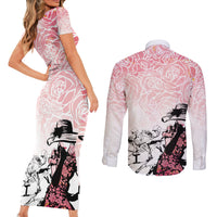 Kentucky Horse Racing Couples Matching Short Sleeve Bodycon Dress and Long Sleeve Button Shirt Derby Girls Pink Out LT7 - Wonder Print Shop