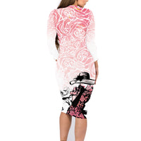 Kentucky Horse Racing Family Matching Long Sleeve Bodycon Dress and Hawaiian Shirt Derby Girls Pink Out LT7 - Wonder Print Shop