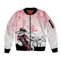 Kentucky Horse Racing Sleeve Zip Bomber Jacket Derby Girls Pink Out - Wonder Print Shop