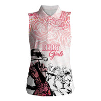 Kentucky Horse Racing Women Sleeveless Polo Shirt Derby Girls Pink Out - Wonder Print Shop