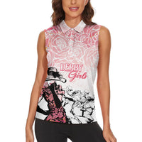 Kentucky Horse Racing Women Sleeveless Polo Shirt Derby Girls Pink Out - Wonder Print Shop