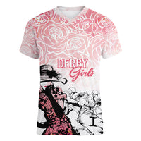 Kentucky Horse Racing Women V-Neck T-Shirt Derby Girls Pink Out - Wonder Print Shop