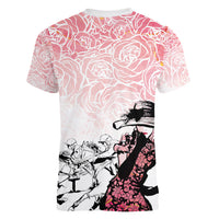 Kentucky Horse Racing Women V-Neck T-Shirt Derby Girls Pink Out - Wonder Print Shop