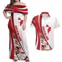 Personalized Greenland Couples Matching Off Shoulder Maxi Dress and Hawaiian Shirt Tupilaks Inspired