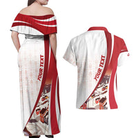 Personalized Greenland Couples Matching Off Shoulder Maxi Dress and Hawaiian Shirt Tupilaks Inspired
