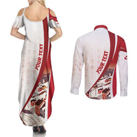 Personalized Greenland Couples Matching Summer Maxi Dress and Long Sleeve Button Shirt Tupilaks Inspired