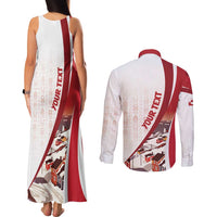 Personalized Greenland Couples Matching Tank Maxi Dress and Long Sleeve Button Shirt Tupilaks Inspired