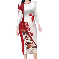 Personalized Greenland Long Sleeve Bodycon Dress Tupilaks Inspired