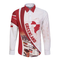 Personalized Greenland Long Sleeve Button Shirt Tupilaks Inspired