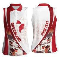 Personalized Greenland Women Sleeveless Polo Shirt Tupilaks Inspired