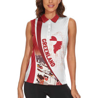 Personalized Greenland Women Sleeveless Polo Shirt Tupilaks Inspired