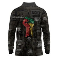 Juneteenth Black History Long Sleeve Polo Shirt Inspirational Quotes Collage