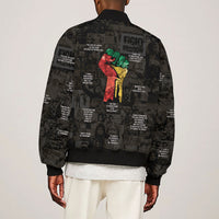 Juneteenth Black History Sleeve Zip Bomber Jacket Inspirational Quotes Collage