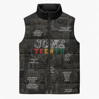 Juneteenth Black History Sleeveless Puffer Jacket Inspirational Quotes Collage