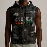 Juneteenth Black History Sleeveless Zip Hoodie Inspirational Quotes Collage