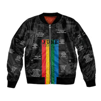 Juneteenth 2026 Black History Sleeve Zip Bomber Jacket Freedom Quotes Collage