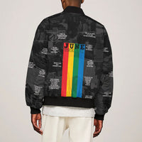Juneteenth 2026 Black History Sleeve Zip Bomber Jacket Freedom Quotes Collage