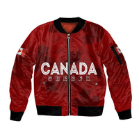 Personalised Canada Soccer Sleeve Zip Bomber Jacket Women's WC 2023 Maple Style - Wonder Print Shop