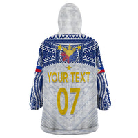 Personalised Philippines Football Wearable Blanket Hoodie Women's WC 2023 Filipinas Tribal Ver - Wonder Print Shop