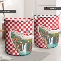 Plitvice Waterfall Hrvatska Scenery Laundry Basket