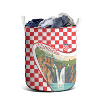 Plitvice Waterfall Hrvatska Scenery Laundry Basket